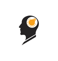 Head And Bulb Icon Or Clear Thinking Icon