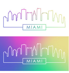 Miami Skyline Colorful Linear Style