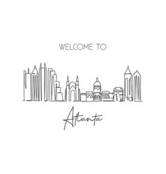 One Single Line Drawing Atlanta City Skyline