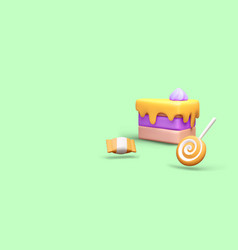 Poster With Realistic Cake Cream Candy