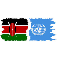 Un And Kenya Grunge Flags Connection