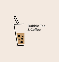 Bubble Tea And Coffee Vintage Logo Icon