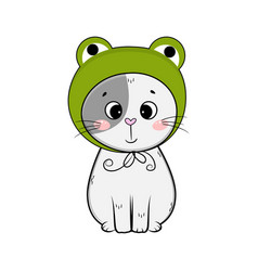 Cute Cartoon Cat In Carnival Costume