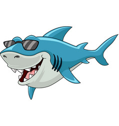 Cute Shark Cartoon With Sunglasses