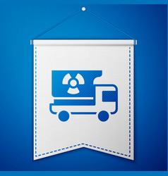 Blue Truck With Radiation Materials Icon Isolated