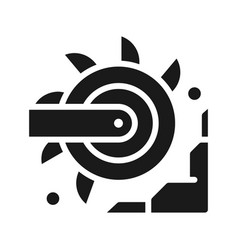 Bucket Wheel Excavator Black Glyph Icon