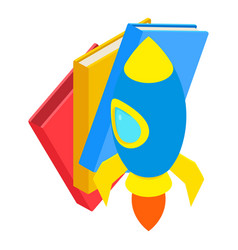 Crypto Startup Icon Isometric Toy Rocket