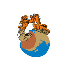 Flat Sticker Excavator Mining Heavy Machine