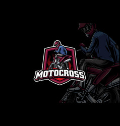 Super Moto Esport Mascot Logo Design For Sport