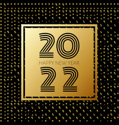 2022 Happy New Year Black Numbers On Gold