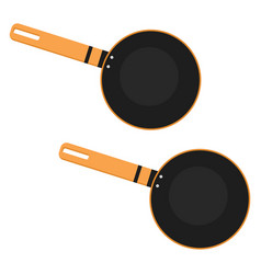 Black Frying Pan On A White Background