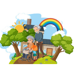 Elderly Couple With Grandchildren