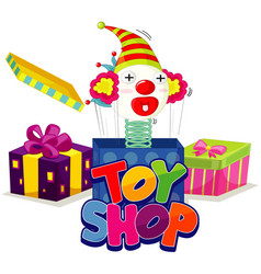 Font Design For Word Toy Shop With Jack In Box