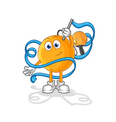 Paddle Ball Rhythmic Gymnastics Mascot Cartoon