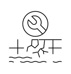 Pool Repair Services Line Icon