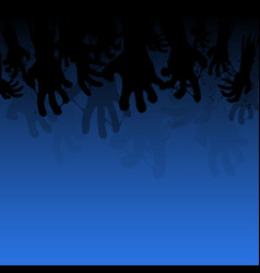 Zombie Grunge Hands Silhouettes Blue Background