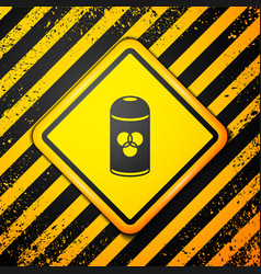 Black Paint Spray Can Icon Isolated On Yellow