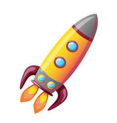 Colorful Rocket Icon Yellow Toy Spaceship