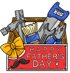 Happy Fathers Day Toolbox Cartoon Colored Clipart