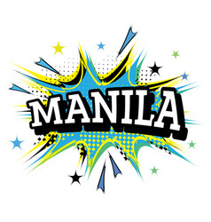 Manila Philippines Comic Text In Pop Art Style