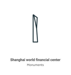 Shanghai World Financial Center Outline Icon Thin