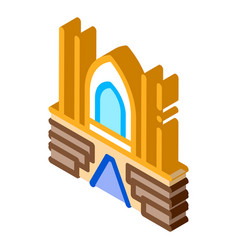 View Inside Catholic Church Isometric Icon