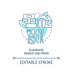 Eliminate Single-use Items Turquoise Concept Icon