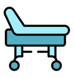 Hospital Bed Icon Flat