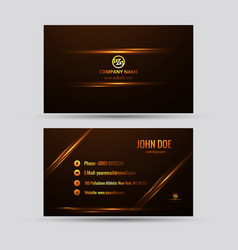 Shiny Business Card With Golden Details