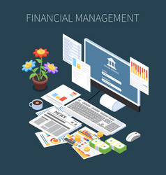 Financial Management Isometric Composition