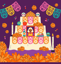 Flat Dia De Muertos Celebration