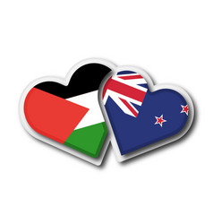 Palestine Vs New Zealand Flag Heart Shape