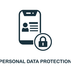 Personal data protection icon monochrome simple Vector Image