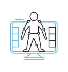 Motion Capture Line Icon Outline Symbol