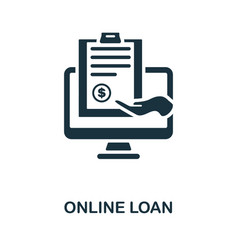 Online Loan Icon Monochrome Simple Loan