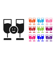 Black Friends Drinking Alcohol Icon Isolated