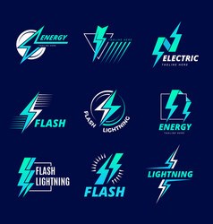 Lightning Bolt Logo Electricity And Flash Symbols