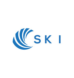 Ski Letter Logo Design On White Background