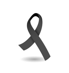 Black Mourning Ribbon - 3d Symbol