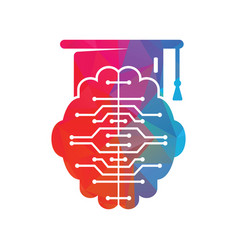 Brain And Graduation Cap Icon Design