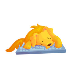 Cartoon Dog Sleeping On Keyboard