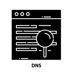 Dns Icon Black Sign With Editable Strokes