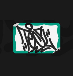 Green Abstract Flat Graffiti Style Sticker