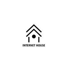 Internet Home Logo Template Line Arrow Design