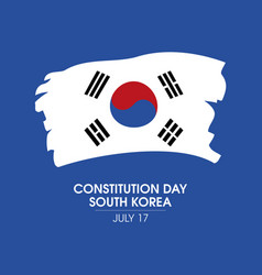 Constitution Day South Korea Flag Grunge Wave Icon