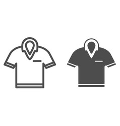 Golf Polo Shirt Line And Solid Icon Concept