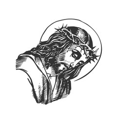 Jesus Christ Graphic Portrait Hand Drawing