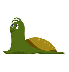 Cute Green Slug Cochlea Flat Icon