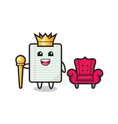 Mascot Cartoon Of Paper As A King