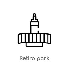 Outline Retiro Park Icon Isolated Black Simple